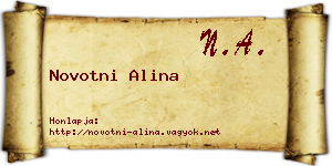Novotni Alina névjegykártya